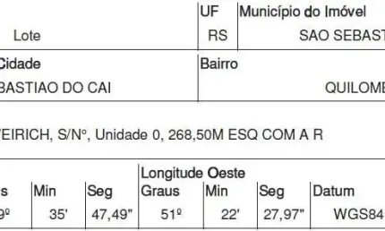 Oportunidade Única em SAO SEBASTIAO DO CAI - RS | Tipo: Terreno | Negociação: Venda Direta Online  | Situação: Imóvel
