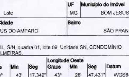 Oportunidade Única em BOM JESUS DO AMPARO - MG | Tipo: Terreno | Negociação: Leilão  | Situação: Imóvel