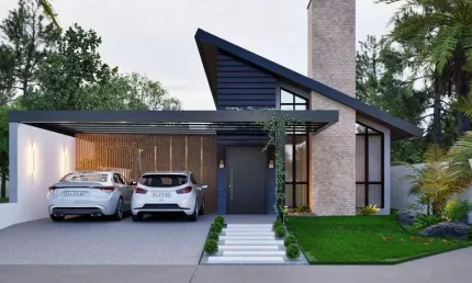 Casa moderna com 3 dormitórios e área de lazer completa