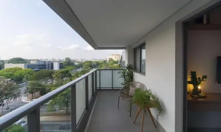 Versátil apartamento tipo para venda em moema com 1 quarto, 45m²