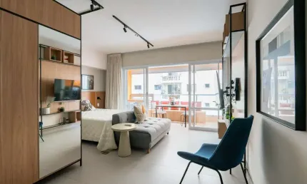 Elegante studio para venda em Campo Belo com 1 quarto, 45m²