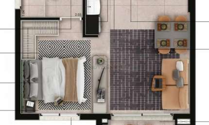 Apartamento com 1 quarto à venda na Rua Laurent Martins, Jardim Esplanada II, São José dos Campos