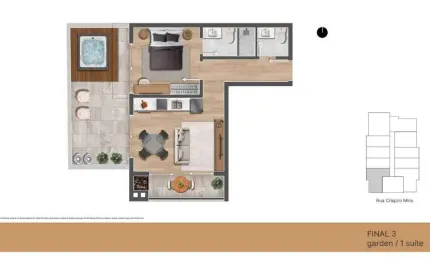 Apartamento garden a preço de custo, com área de lazer, no centro