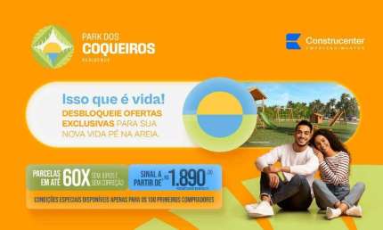 Descubra o Park dos Coqueiros: Seu Novo Lar ou Negócio na Barra dos Coqueiros! Lotes a partir de 200m² em 60x sem juros e sem correção.