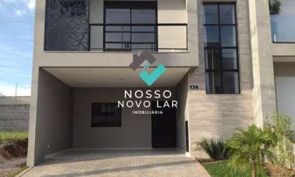 VENDE-SE SOBRADO EXCELENTE DE ALTO PADRÃO 03 QUARTOS COM UMA SUÍTE DUAS VAGAS COBERTAS COM 140,00m² - EM SÃO JOSÉ DOS PINHAIS RESIDENCIAL FOGGIATTO.