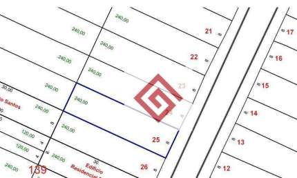 Terreno à venda, 240 m² por R$ 532.000,00 - Vila Camilópolis - Santo André/SP