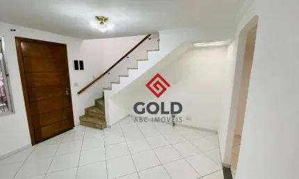 Sobrado com 3 dormitórios para alugar, 120 m² por R$ 2.860,00/mês - Vila Camilópolis - Santo André/SP