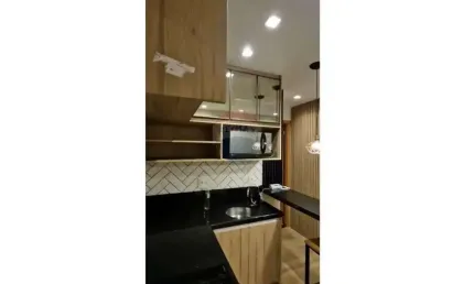Studio mobiliado para locação no condomínio via alameda – andar alto com vista para o bosque!