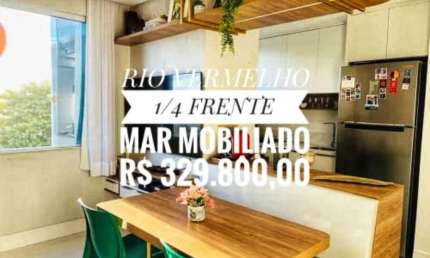 Viva à beira-mar no Rio Vermelho! Apartamento 1 quarto, suíte, vista espetacular. Oportunidade imperdível!