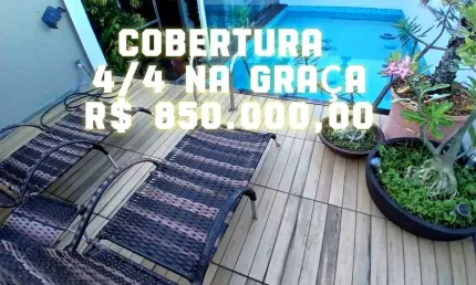 Cobertura Duplex Exclusiva na Graça: Seu Paraíso Particular! Venha conhecer essa incrível cobertura de 4 quartos, 2 suítes, com piscina, deck e área gourmet!