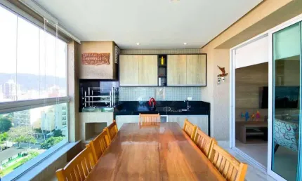 Apartamento com varanda Gourmet e vista ao mar à venda, 180 m² por R$ 1.300.000 - Praia da Enseada - Guarujá/SP
