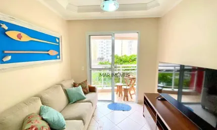 Apartamento com 3 dormitórios para alugar, 90 m² por R$ 4.500,00/mês - Pitangueiras - Guarujá/SP