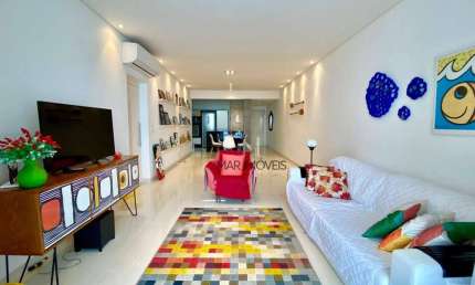 Apartamento FRENTE MAR - Reformado - 3 dormitórios à venda, 125 m² por R$ 1.300.000 - Pitangueiras - Guarujá/SP
