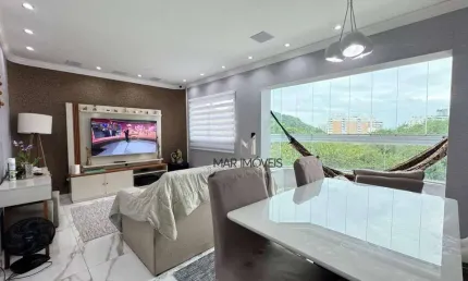 Apartamento com 3 dormitórios à venda, 100 m² por r$ 615.000 - praia das astúrias - guarujá/sp