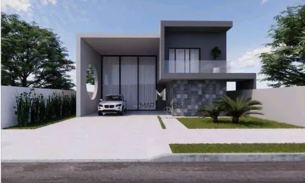 LINDA casa em fase de de acabamento dentro de condomínio fechado de alto padrão!
