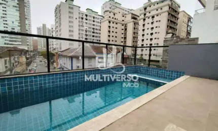 Casa sobreposta alta duplex no embaré - 3 suítes, lazer exclusivo e vista para o mar
