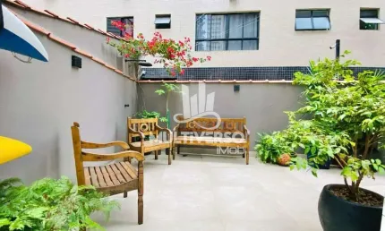 Apartamento garden sensacional estilo casa com area gourmet 2 suítes na ponta da praia