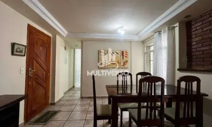 Apartamento de 56m² - 2 dorms, elevador e vaga coletiva com manobrista - pompéia, 5 minutos da praia