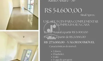 Apartamento à venda, jardim santo andré em santo andré/sp - ref. 12747