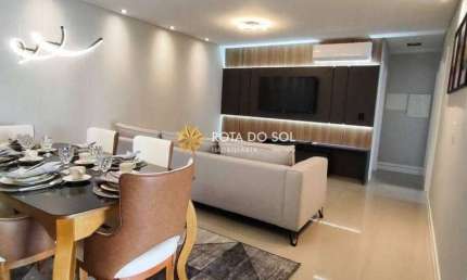 Veritá apartamento mobiliado com 3 suítes e 2 vagas na Meia Praia