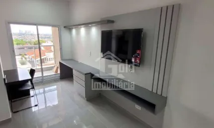 Apartamento tipo Kitnet - Novo -  Semimobiliado - 1 dormitório para alugar, 34 m² por R$ 2.220/mês - Ribeirânia -  Unaerp -Ribeirão Preto/SP