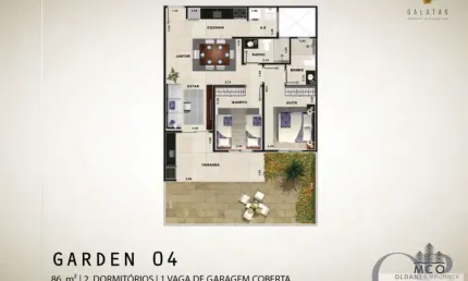 Apartamento garden repasse edifício gálatas no centro.