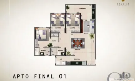 Apartamento repasse com 3 dormitórios no edifício gálatas no centro.