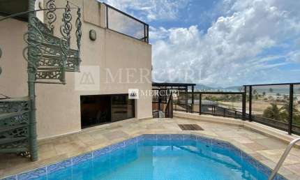 Cobertura com Vista para o Mar e Piscina com 4 quartos (2 suítes) à venda, 214 m² por R$ 1.200.000 - Enseada - Guarujá/SP - Imobiliária Mercuri