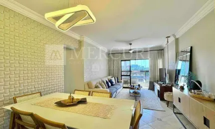 Apartamento no guarujá, enseada, amplo, vista mar, decorado, 3 quartos - mercuri imóveis - imobiliária no guarujá