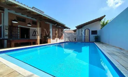 Casa com Piscina 3 quartos (1 suíte) à venda, 140 m² por R$ 980.000 - Jardim Albamar - Guarujá/SP - Imobiliária Mercuri