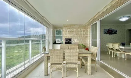Apartamento no guarujá, enseada, 3 quartos, sala para 2 ambientes e varanda com churrasqueira - mercuri imóveis - imobiliária no guarujá