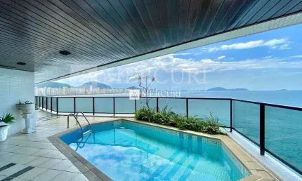 Apartamento no Guarujá, Astúrias, Frente Mar, com 4 Suítes, Mercuri Imóveis Guarujá.
