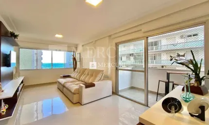 Apartamento reformado na praia das pitangueiras, guarujá - vista para o mar