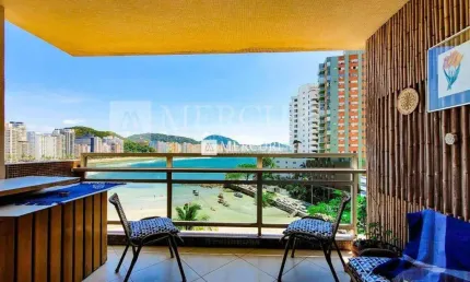 Apartamento com Vista Total Para o Mar, 2 quartos (1 suíte) à venda, 133 m² por R$ 1.450.000 - Jardim Astúrias - Guarujá/SP - Imobiliária Mercuri