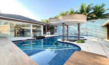Casa com Piscina, 7 quartos (7 suítes) à venda, 414 m² por R$ 3.000.000 - Balneário Praia do Pernambuco - Guarujá/SP - Imobiliária Mercuri