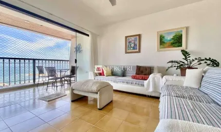 Apartamento com Vista para o Mar, 3 quartos (1 suíte) à venda, 175 m² por R$ 1.300.000 - Pitangueiras - Guarujá/SP - Imobiliária Mercuri
