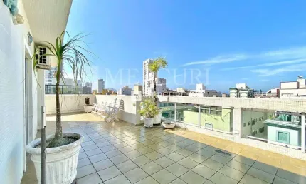 Cobertura no Guarujá, Enseada, 4 Quartos, Sala para 2 Ambientes e Varanda com Churrasqueira - Mercuri Imóveis - Imobiliária no Guarujá