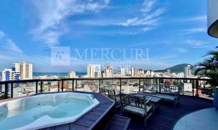 Cobertura no Guarujá, Enseada, com Piscina com Vista Mar, com 3 Quartos.