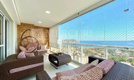 Apartamento com vista total da orla, com 5 quartos (3 suítes) à venda, 259 m² por r$ 2.500.000 - enseada - guarujá/sp – imobiliária mercuri
