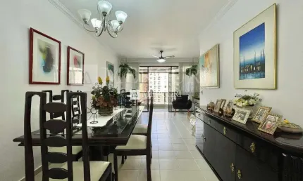 Apartamento no Guarujá, Pitangueiras, 3 Quartos, Sala para 2 Ambientes e Sacada - Mercuri Imóveis - Imobiliária no Guarujá