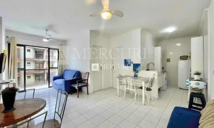 Apartamento com ampla sacada na praia da enseada, guarujá
