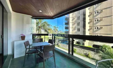 Apartamento com sacada e vista para o mar na enseada, guarujá