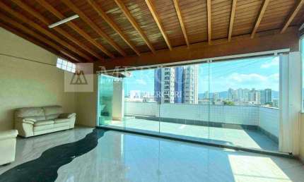 Cobertura duplex no Guarujá, Enseada,  churrasqueira e suítes