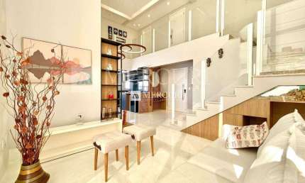 Apartamento Duplex no Guarujá, Enseada, Mobiliado com 3 suítes.