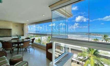 Apartamento no Guarujá, Pitangueiras, Frente para o mar, Vista mar, 3 quartos sendo suítes e prédio com lazer.