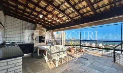 Cobertura no Guarujá, Enseada, com vista mar, Piscina e Churrasqueira.