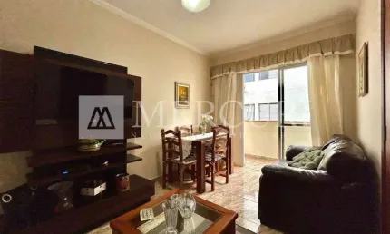 Apartamento no guarujá, enseada, 1 suíte, sacada e mobiliado
