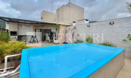 Cobertura no Guarujá, Enseada, piscina e churrasqueira privativa, 4 quartos - Mercuri Imóveis Guarujá.
