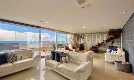 Cobertura no Guarujá, Sorocutuba, com Vista Mar, 4 Suítes, Mercuri Imóveis Guarujá.