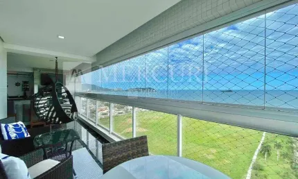 Apartamento no guarujá, enseada, vista para o mar, 4 suítes, varanda gourmet